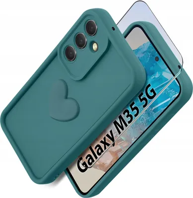 Zdjęcie produktu dla Etui do Samsung M35 5G silikonowe MATOWE serce + Szkło ochronne na ekran 9H