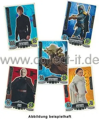 Produktbild von FAMOV1 - Spar 1 - 5 verschiedene Force Meister - Star Wars Force Attax - Movie Cards
