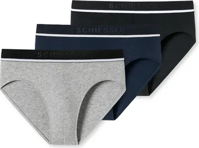 Produktbild von Schiesser 3er Pack 95/5 Organic Baumwolle Rio Slip / Unterhose Sportlicher Webgummibund mit kontraststarkem Logo , Bequeme Beinausschnitte, In perfekt sitzender, elastischer Single-Jersey-Qualität