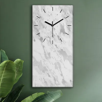 Produktbild von Wohnzimmer Leinwand Uhr Geräuschlos Küche 30x60 Weißer, Marmor, Struktur, Textur, schwarze Zeiger