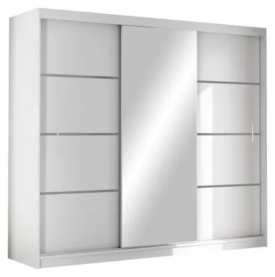 Produktbild von Masseno Schiebetürenschrank NASUS 250/215/61 cm 3-türig mit Spiegel Weiß