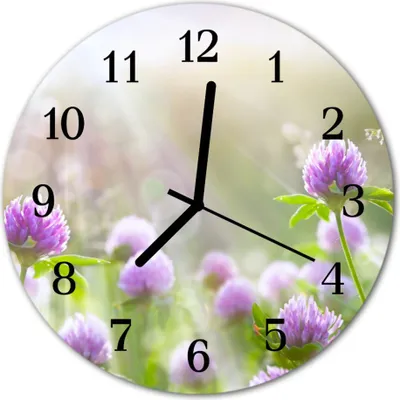 Produktbild von Glasuhr Wanduhr Küchenuhr Echt-Glas 30fi cm Blumen mehrfarbig