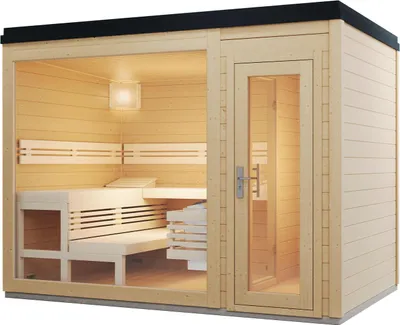 Produktbild von Infraworld Gartensauna CASA 2 Außensauna Massiv mit Vorraum 215,6 x 328,6 cm