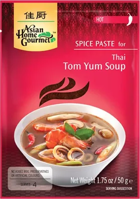 Produktbild von ASIAN HOME GOURMET Würzpaste für thailändische Tom Yum Suppe 50g | HOT | Thai Tom Yum Soup