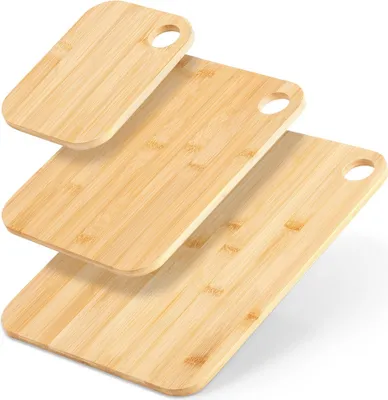 Produktbild von Vilde | Schneidebretter - 3 Stück - Bambus - Holz Brett - Frühstücksbrettchen