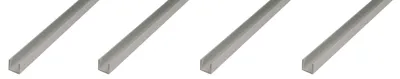 Immagine prodotto di Alberts, 4 profili a U, alluminio, dimensioni 12 x 8,6 x 12 x 1,3 mm, lunghezza 1 metro, finitura argento anodizzata
