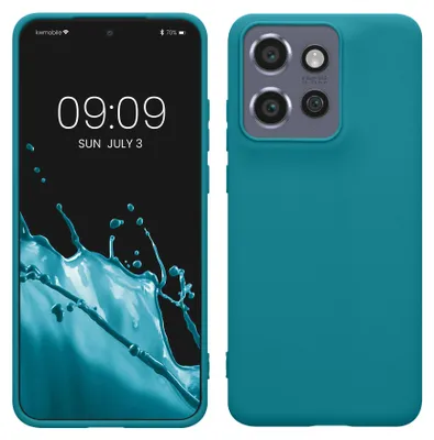 Produktbild von kwmobile Handyhülle für Motorola Edge 60 Neo / Edge 50 Neo / ThinkPhone 25 Hülle - TPU Case - Kabelloses Laden - Schutzhülle Cover in Petrol