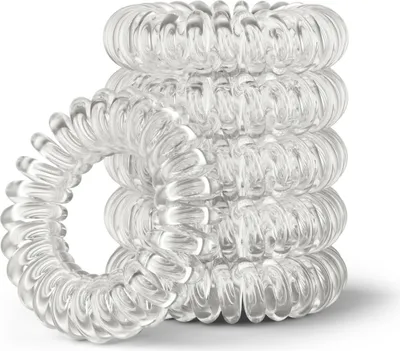 Produktbild von IMPERIO Spiral Haargummis - Schonend zum Haar, weniger Spliss, fester Halt (transparent, klein)