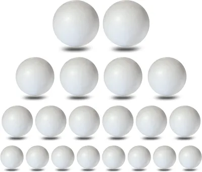 Productafbeelding van Piepschuim Ballen - Hobby Materiaal - Creatief Knutselen - Duitse Kwaliteit - 20 Stuks - Wit