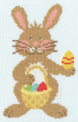 Produktbild von Bothy Threads Kreuzstich Stickpackung "Ostern – Hase", Zählmuster, JUMP7, 10x16cm