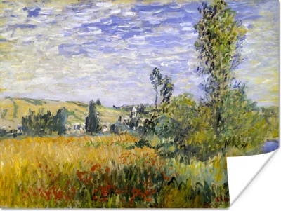 Produktbild von MuchoWow® Poster Landschaft bei Vetheuil - Gemälde von Claude Monet 120x90 cm - Wandbild