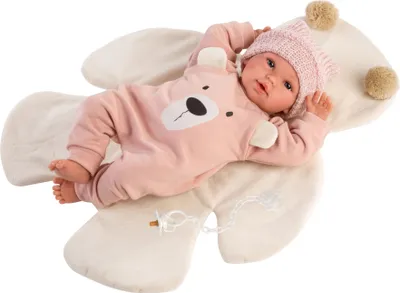 Zdjęcie produktu dla Lalka bobas z misiem i przewijakiem 36 cm Llorens