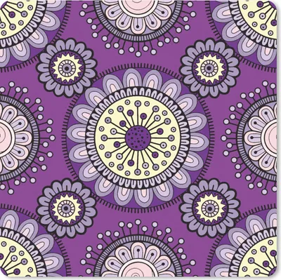 Produktbild von MuchoWow® Mauspad Mousepad Mädchen - Blumen - Lila - Muster - Mädchen - Kinder - Kinder 30x30 cm - Mousepads - Maus Mat - Pad - Mausunterlage - Gaming