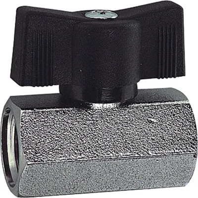 Produktbild von Riegler Mini-Kugelhahn, sandgestrahlt, MS vern., Flügelgriff, G 1/4 IG