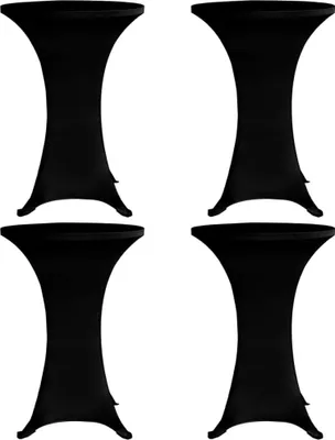 Produktbild von The Living Store Stehtischhussen 4 Stk. Ø 70 cm Schwarz Stretch