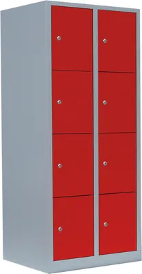 Produktbild von Schließfachschrank Wertfachschrank Fächerschrank Spind 8 Fächer Grau/Rot 523424