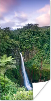 Produktbild von MuchoWow® Poster Wasserfall - Sonnenuntergang - Dschungel 60x120 cm - Wandschmuck