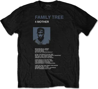 Produktbild von Tupac Shakur - "Family Tree" T-Shirt für Herren/Damen Uni RO6498 (XXL) (Schwarz)