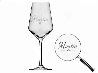 Produktbild von 1x Weinglas Gravur Martin Namensglas 350ml spülmaschinenfest zeitlos klassisch