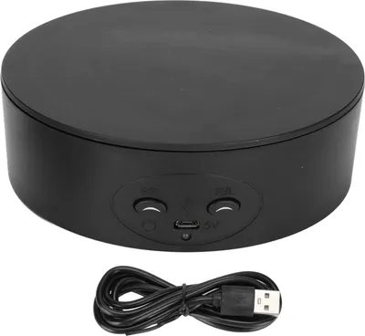 Produktbild von 360 Grad drehbarer Präsentationsständer, maximale Belastung 6,6 Pfund, elektrischer Drehteller für Weinflaschen, Kosmetik, Uhren, Schwarz