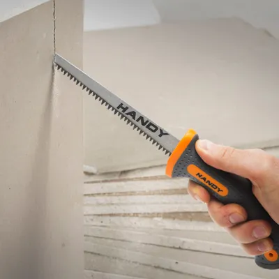 Produktbild von Gipssäge 150 mm - Gehärteter Stahl, spitze Klinge, komfortabler Gummigriff | Ideal für Feinarbeiten und Renovierungen [10449]