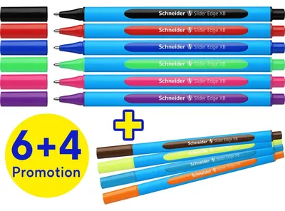 Produktbild von Kugelschreiber Slider Edge XB Karton-Etui 10 Stück 6+4 Promo Packung mit 10 Stück