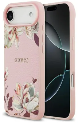 Immagine prodotto di Etui Guess Grained Flowers Classic Logo Magsafe Na Iphone Air - Różowe