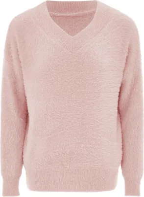 Image de POOMI pull en maille pour femme - rose, M