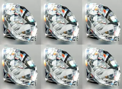 Produktbild von 6er Set Deko Diamanten klar D. 5cm Glas geschliffen Formano