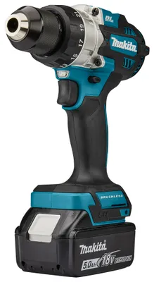 Zdjęcie produktu dla Makita DDF 486 RTJ akumulatorowa wiertarko-wkrętarka 18 V 130 Nm bezszczotkowa + 2x akumulator 5,0 Ah + ładowarka + Makpac