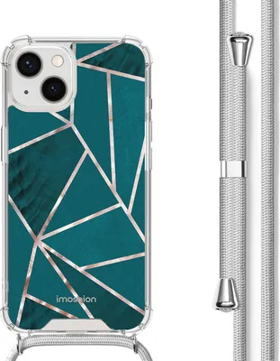 Produktbild von imoshion Design Hülle mit Band iPhone 14 - Petrol Green Graphic
