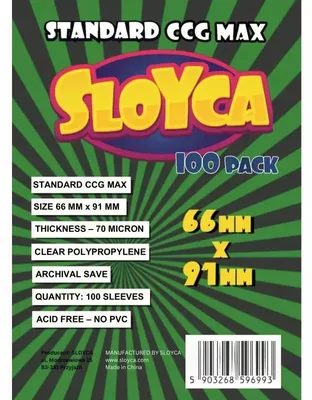 Produktbild von T-Shirts für Sammelkarten, Sloyca Standard CCG MAX (66x91mm), 100 Stück