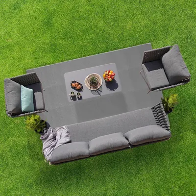 Produktbild von LifeGoods Outdoor Teppich - 152x230CM - Außenteppich - Gartenteppich - Balkonteppich - Inkl. Tragetasche - Grau