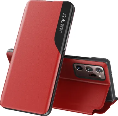Immagine prodotto di Custodia per Galaxy Note 20 Ultra 5G, Smart View Window Flip Stand Custodia protettiva in Finto cuoio per Samsung Galaxy Note 20 Ultra 5G Rosso