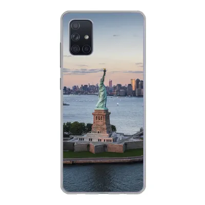 Produktbild von MuchoWow® Handyhülle Schutzhülle Hülle für Samsung Galaxy A71 New York - Freiheitsstatue - Skyline Silikon Softcase Handy Hülle - Kartenbesitzer