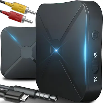 Produktbild von Bluetooth Sender Empfänger 2 in 1 Wireless Audio Transmitter Adapter 3.5mm AUX RCA Kabellos Receiver für TV, Kopfhörer & Lautsprecher - Retoo