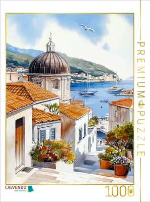 Produktbild von CALVENDO Puzzle Blick auf Dubrovnik - Altstadt und die Adriaküste | 1000 Teile Lege-Größe 64x48cm Foto-Puzzle für glückliche Stunden
