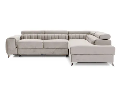 Produktbild von Chilly Aurelio Ecksofa L – Designer Schlafsofa in Samt, mit Schlaffunktion & Bettkasten Rechts