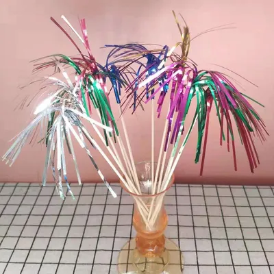 Produktbild von CHPN - Feuerwerksstäbe - Cocktailspieße - Dekorationsstäbe - 500 Stück - Mehrfarbig - Feuerwerksstäbe - Stäbchen - Partydekoration