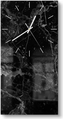 Produktbild von DEQORI Glasuhr 30x60 cm Modern 'Marmorplatte nah' Wanduhr Glas Uhr Design leise