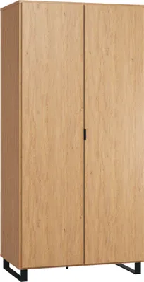 Produktbild von 93 cm breiter Kleiderschrank mit 2 Türen | Farbe: Eiche