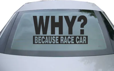 Produktbild von Indigos UG - Aufkleber Heckscheibe & Motorklappe DE2936 - schwarz - 600x314 mm - Why Because Race Car - Auto Scheiben Fenster Heckklappe Tuning Racing JDM - Die cut