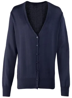 Image de Gilet tricoté Premier pour femmes avec patte de boutonnage LT198 (48 DE) (bleu marine)