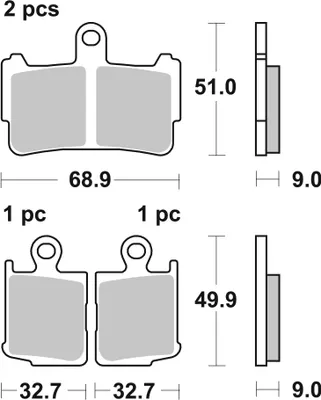 Produktbild von sbs Bremsbeläge Satz Vorne 869HS