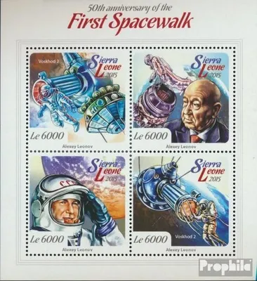 Produktbild von Briefmarken Sierra Leone 2015 Mi 6153-6156 Kleinbogen (kompl. Ausg.) postfrisch Erster Weltraumspaziergang