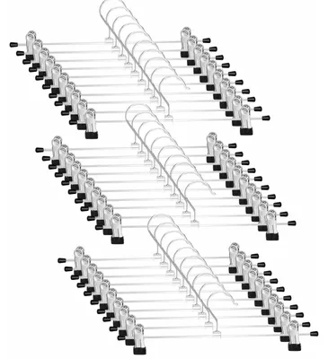 Image de Cintres - Avec pinces - Acier inoxydable - 30 pièces - Argent
