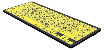 Image de Logickeyboard LKB-LPBY-BTON-DE - Mini - Kabellos - Bluetooth - QWERTZ - Schwarz - Gelb
