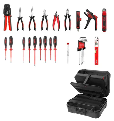 Produktbild von Cimco Werkzeugkoffer, CimCase PRO Electric B1L2, 31-teilig, schwarz/rot, 1 Stk.