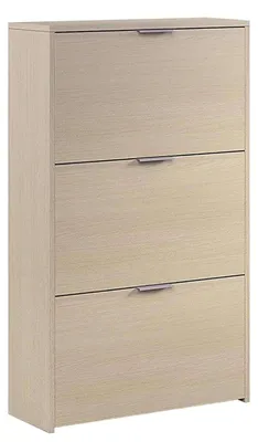 Schuhschrank 3-türig, schmal, Eichenoptik, 60x113x22 cm