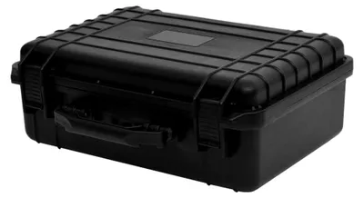 Produktbild von Tragbarer Flugkoffer Schwarz 47x36x18 cm PP, Kamerakoffer mit Hartschale und Schaumstoffeinlagen für Kameraausrüstung